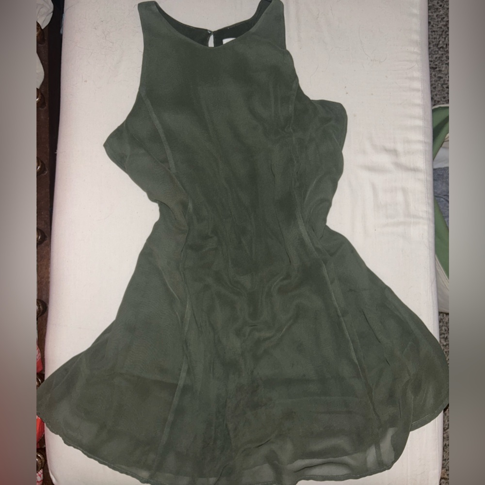 Abercrombie green high neck shift dress size small